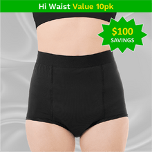Load image into Gallery viewer, main product image - ladies washable incontinence briefs value 10pk - $100 savings starburst callout
