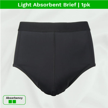 Load image into Gallery viewer, Product image - mens washable light absorbent incontinence brief 1pk black

