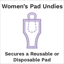 Load image into Gallery viewer, product line icon zorbies Pad Panties - reusable pad underwear for women&#39;s incontinence or period pads
