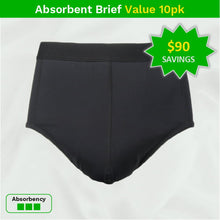 Load image into Gallery viewer, Main product image - Male washable incontinence underwear moderate absorbent briefs value 10pk
