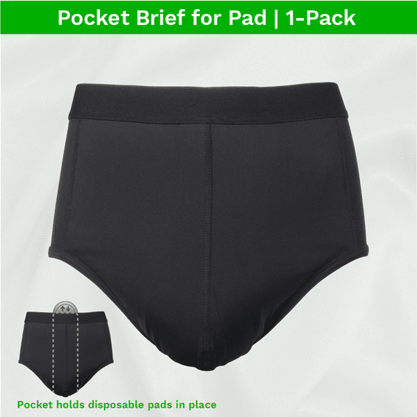 Waterproof Incontinence Underwear for Women Men,Reusable Adult  Diaper,Plastic Underwear Pants,Black,Pack of 1 (Size : Medium)