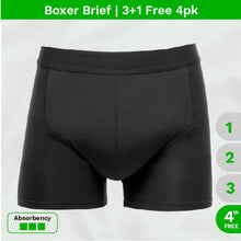 Load image into Gallery viewer, Main product image - zorbies washable mens leak proof boxers 3+1 free 4pk
