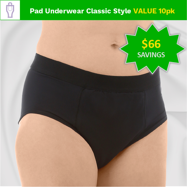 Women's Pad Underwear Classic Style Panties, Value 10pk - Small (Hips  32-34)