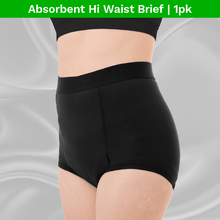 Load image into Gallery viewer, main product image - zorbies womens washable leak proof underwear absorbent hi waist panties 1pk black
