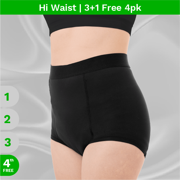 3PCS Women Washable Incontinence Underwear Hollow Out Leakproof